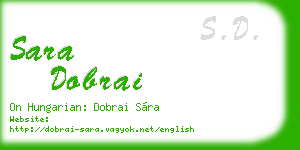 sara dobrai business card